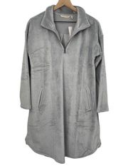Soft Surroundings Auberon Mini Dress Coziest Zip Up Tunic Pullover Silver NEW S
