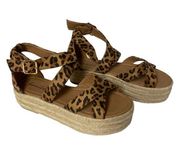 Bonnibel Cheetah Print Suede Platform Espadrille Sandals