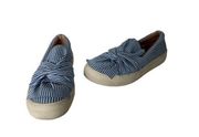 A NEW DAY Blue Striped Slip On Sneakers Size 7.5