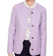 Talbots Brushed Italian Wool Scalloped Edge Jacket Blazer Lilac Wool Blend  14