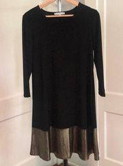 Annalee and hope size medium black and gold metallic copper bottom dress