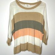 Andree Lightweight Large Striped Dolman Sleeve Sweater