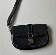 Dooney & Bourke signature black canvas leather wristlet