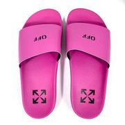 Printed Logo Pool Slides Sandals Size 38 Fuchsia NEW