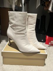 White Leather Booties