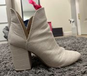 Steve Madden White Snakeskin Booties