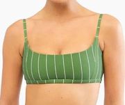 NWT WeWoreWhat Cami Bra Top Pinstripe Green White Size Large L NEW