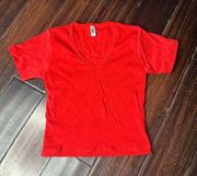 Cotton crop top red tee shirt Los Angeles Apparel basic casual