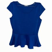 A’GACI blue peplum top