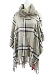 Kohl’s apt9 Women’s plaid poncho scarf cover up new