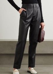 Vince Black Lamb Leather Pleat Front Tapered‎ Pant-NWT