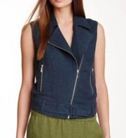 Elizabeth and James Linen Blend Size Large Trans Tegan Biker Vest