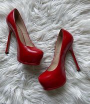 Red Patent Tribtoo Heels