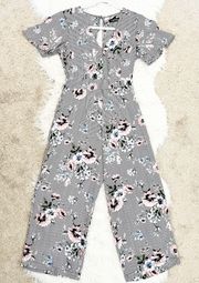 Floral Open Back Jumpsuit Romper 