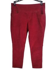 JAG Women's 10 / 30 Red Suede Feel High Rise Skinny Jeggings Pull On Pants