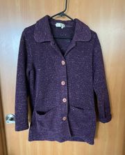 Vintage Territory Ahead Purple Chunky Sweater Cardigan