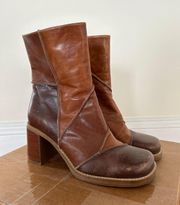 Vintage Patchwork Leather Boot