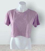 Sundown Rosemary 2-Piece Cropped Tee & Scrunchie Pink Heather Size L NWT