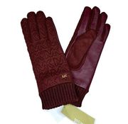 MICHAEL Michael Kors Women’s Quilted Logo Wine Colored Gloves Size Small