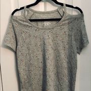 Grayson Threads gray tee with cold shoulder