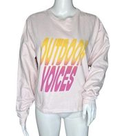 Outdoor Voices Sweatshirt Women Small Pink Graphic Casual Workout Athleisure