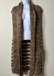 Do Everything In Love Brown Striped Sweater Vest One Size