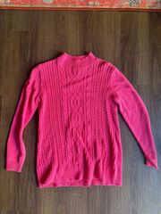 Argyle Pink Mock Neck Sweater