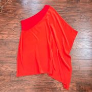 JAYGODFREY • Paradis One Shoulder Dress orange red 100% silk cocktail mini