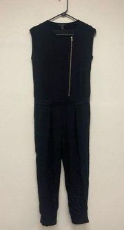 J.Crew Women's Black Jumpsuit with Gold Zipper