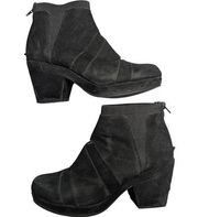 Jambu Charleston Black Suede Almond Toe Chunky Block Heel Cutout Ankle Boots 9