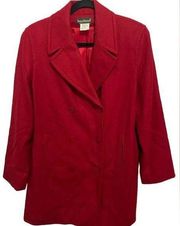 HARVE BENARD Vintage Double Breasted Wool Coat. Fully Lined. Red. Sz. 10