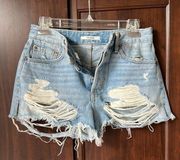 grlfrnd denim cindy jean distressed shorts size 26