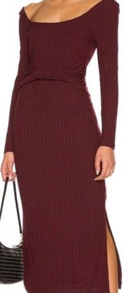 Women’s Size Small  Nora Waist Tie Midi Dress With Side Slit