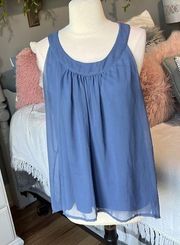 Elle XL Tank Slate Blue Flowy Top Womens