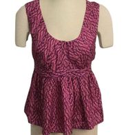 NWT See by Chloe Silk Babydoll Top 6 Pink & Black