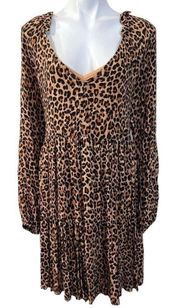 Wonderly dress plus sz 2X animal leopard print long sleeve 2-piece swing casual