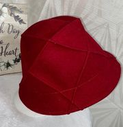 Red Wool Flapper Cloche Hat