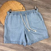 J. Jill linen blend denim shorts w/ rope waist tie