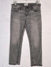 Current Elliott Gray Straight Leg Cropped Jeans Size 26 8.25” Rise