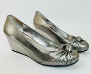 BCBG Generation Silver Wedges size 9