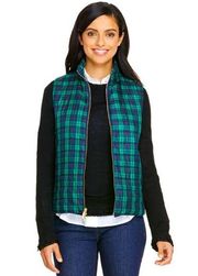 Vineyard Vines green plaid puffer vest size small