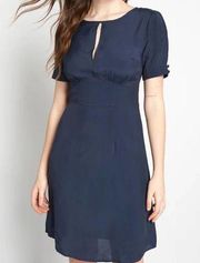 Modcloth NWT The Keyhole Story A-line Dress 2 navy