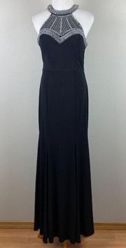 Say Yes To The Prom Dress Gown 5 Black‎ Halter Rhinestone Embellished Gown Long