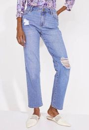 NEW Westport Signature Fit Light Wash Distressed Straight Leg Jeans Size 8