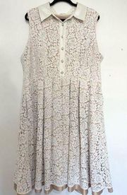 Eliza J Ivory Floral Lace Overlay Sleeveless Fit & Flare Dress Size 10W