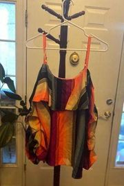 Women's Ashley Stewart Blouse Size 18/20 Orange Purple