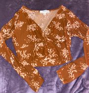 Brown Crop Blouse