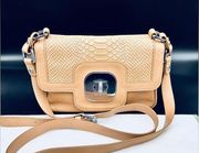 Longchamp Gaby Phyton Embossed
Leather Crossbody Bag Beige