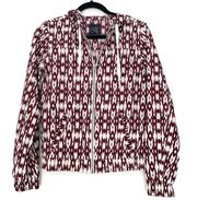 EMPYRE Maroon + White Geometric Windbreaker Jacket