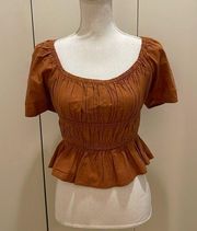 Free People burnt orange boho blouse size small NWT #97